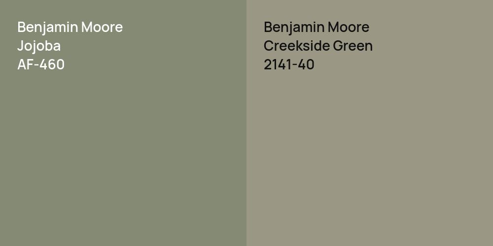 Benjamin Moore Jojoba vs. Benjamin Moore Creekside Green