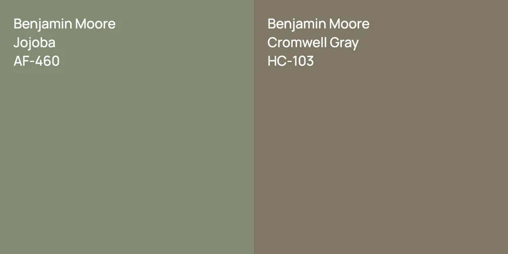 Benjamin Moore Jojoba vs. Benjamin Moore Cromwell Gray