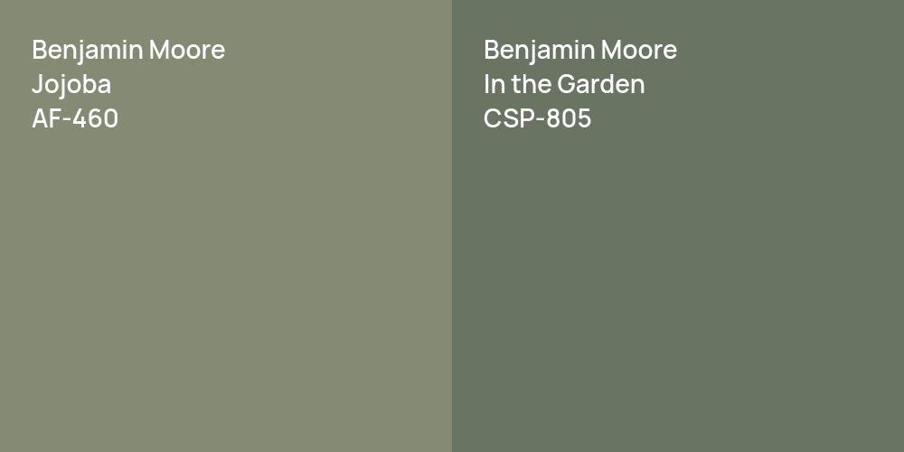 Benjamin Moore Jojoba vs. Benjamin Moore In the Garden