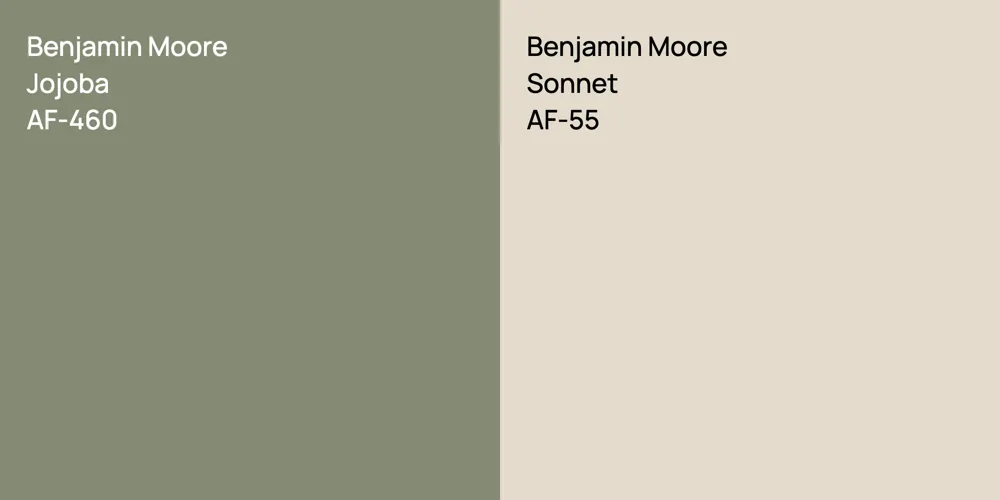 Benjamin Moore Jojoba vs. Benjamin Moore Sonnet