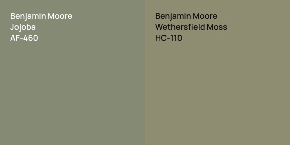 Benjamin Moore Jojoba vs. Benjamin Moore Wethersfield Moss