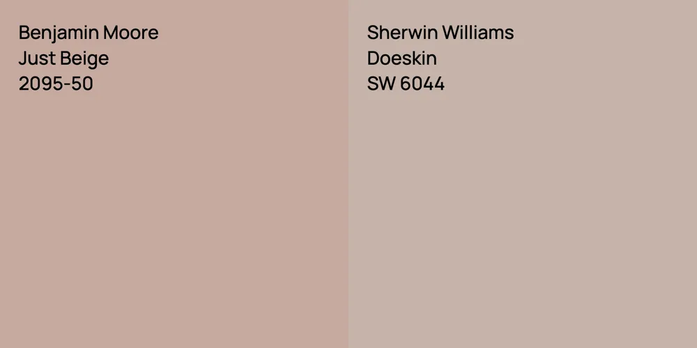 Benjamin Moore Just Beige vs. Sherwin Williams Doeskin