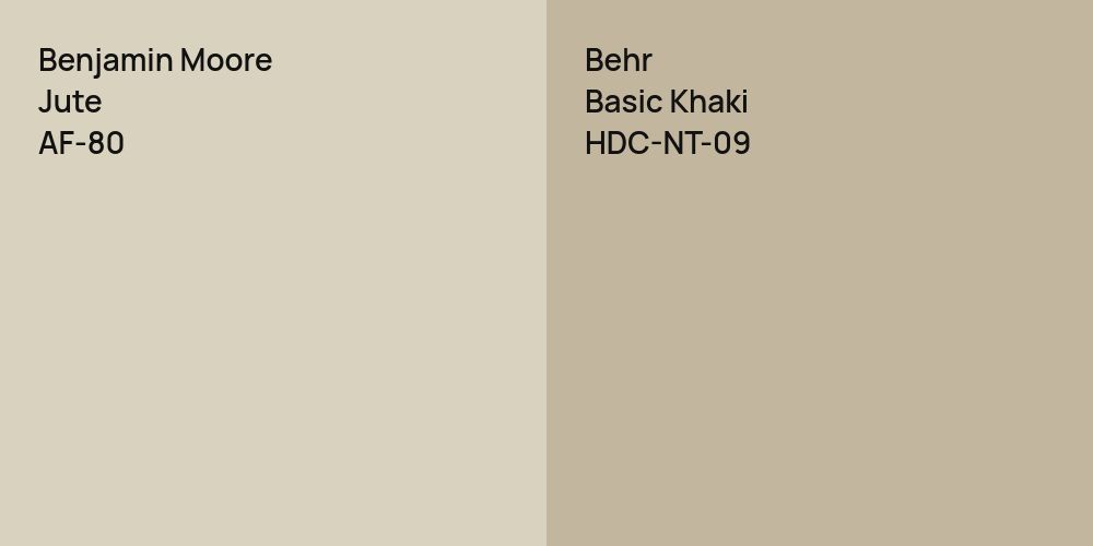 Benjamin Moore Jute vs. Behr Basic Khaki