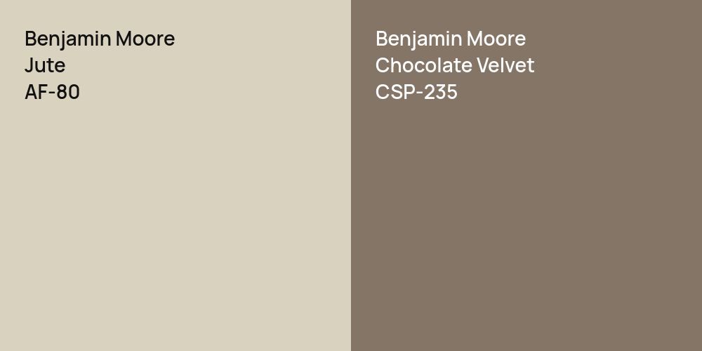 Benjamin Moore Jute vs. Benjamin Moore Chocolate Velvet