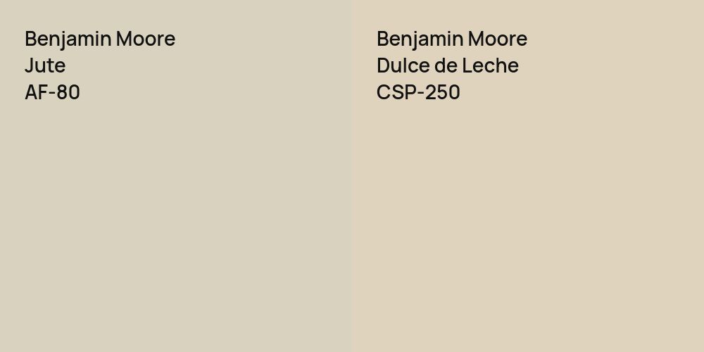 Benjamin Moore Jute vs. Benjamin Moore Dulce de Leche