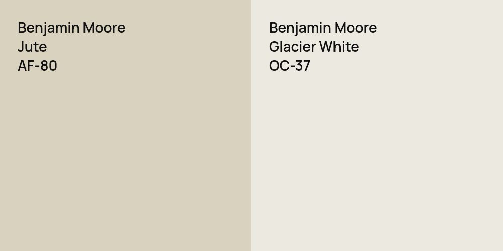 Benjamin Moore Jute vs. Benjamin Moore Glacier White