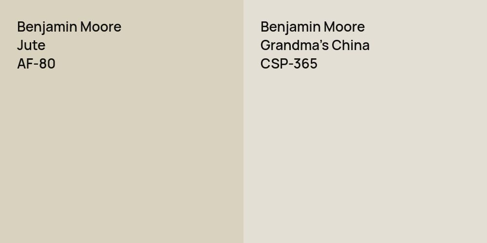 Benjamin Moore Jute vs. Benjamin Moore Grandma's China