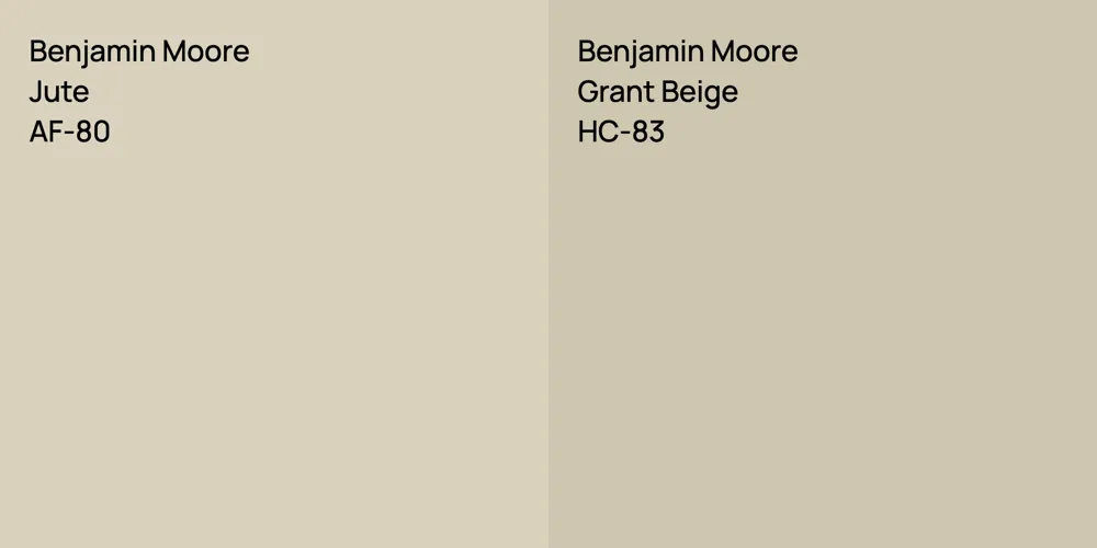 Benjamin Moore Jute vs. Benjamin Moore Grant Beige