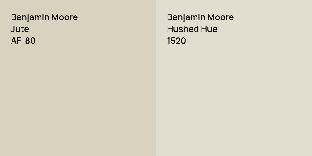 Benjamin Moore Jute vs. Benjamin Moore Hushed Hue