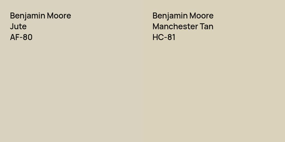 Benjamin Moore Jute vs. Benjamin Moore Manchester Tan