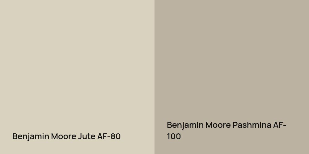 Benjamin Moore Jute vs. Benjamin Moore Pashmina