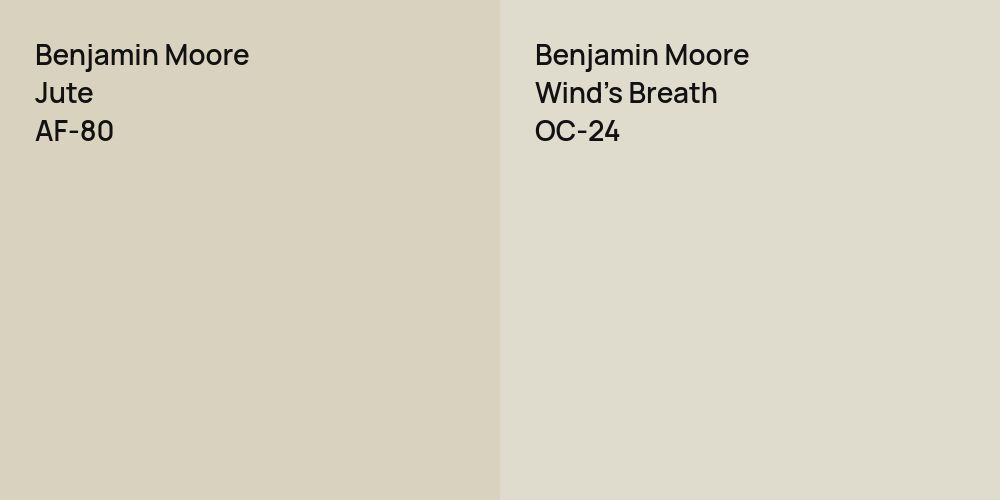 Benjamin Moore Jute vs. Benjamin Moore Wind's Breath