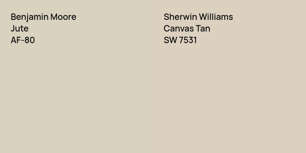 Benjamin Moore Jute vs. Sherwin Williams Canvas Tan