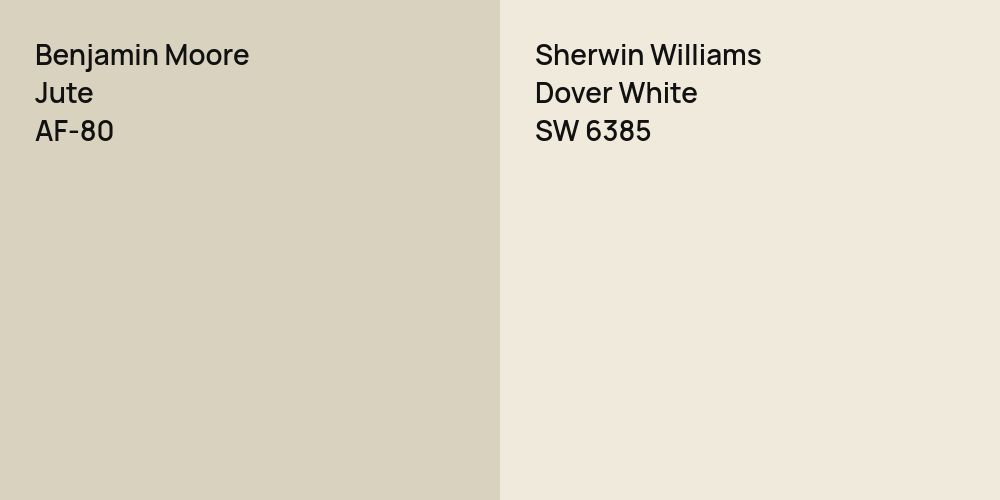 Benjamin Moore Jute vs. Sherwin Williams Dover White