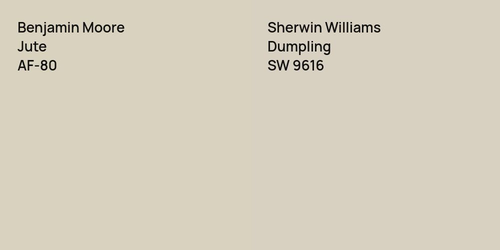 Benjamin Moore Jute vs. Sherwin Williams Dumpling