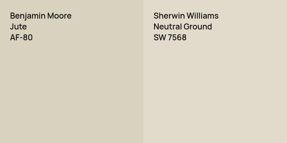 Benjamin Moore Jute vs. Sherwin Williams Neutral Ground