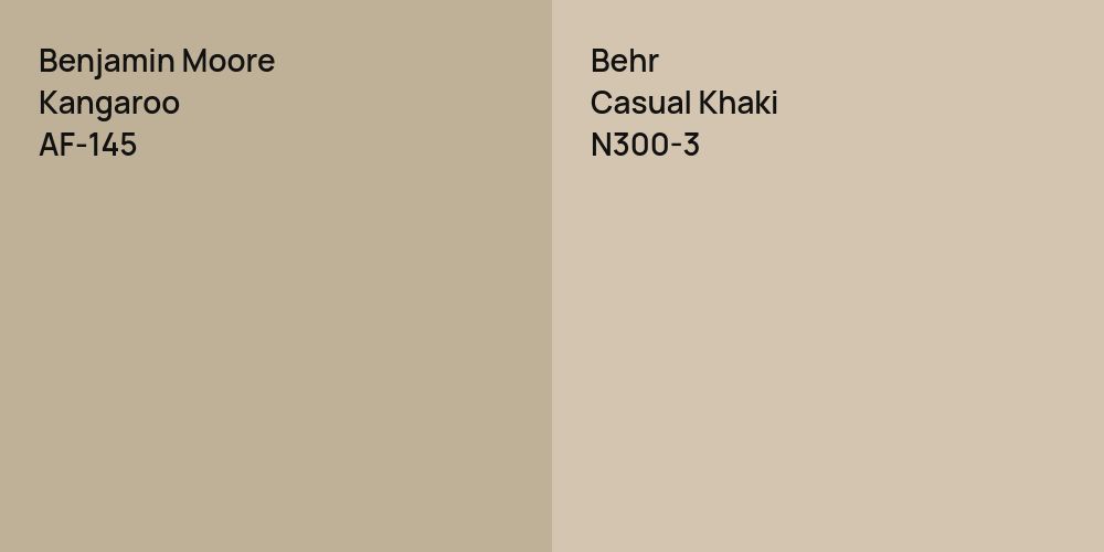 Benjamin Moore Kangaroo vs. Behr Casual Khaki