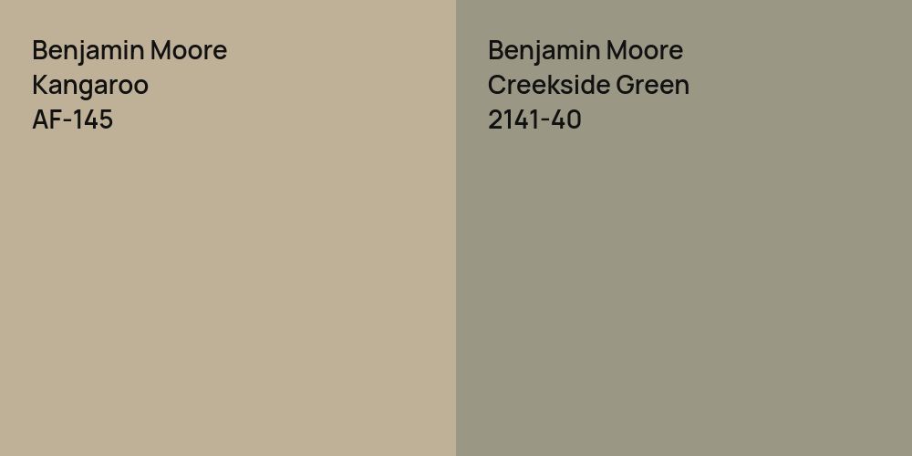 Benjamin Moore Kangaroo vs. Benjamin Moore Creekside Green