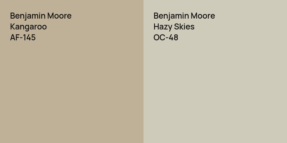 Benjamin Moore Kangaroo vs. Benjamin Moore Hazy Skies