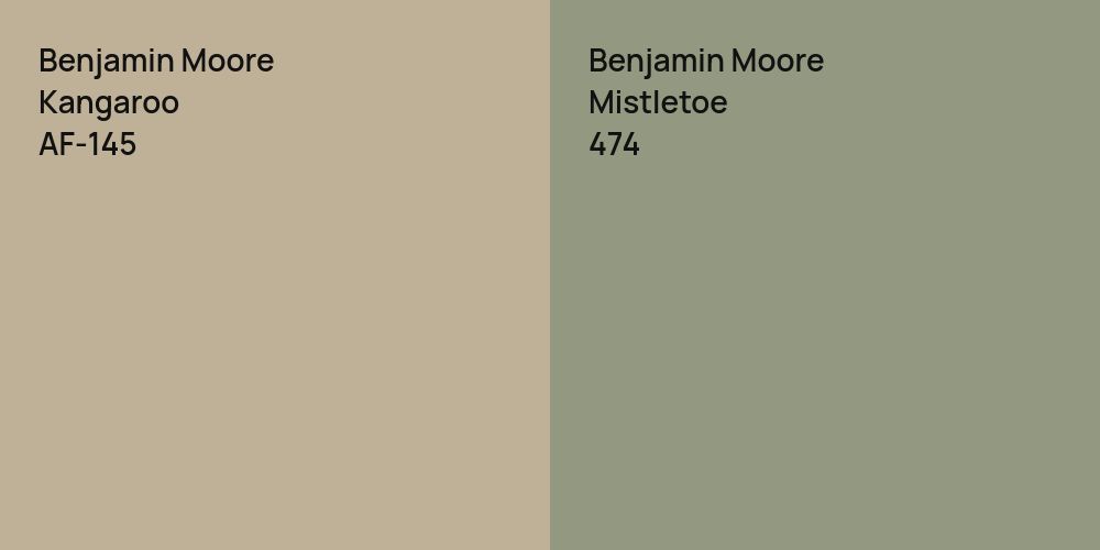 Benjamin Moore Kangaroo vs. Benjamin Moore Mistletoe