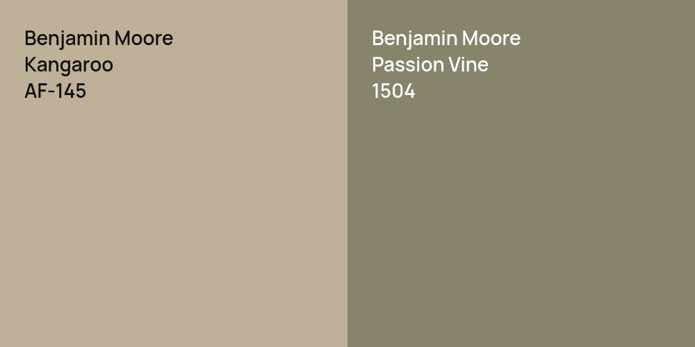 Benjamin Moore Kangaroo vs. Benjamin Moore Passion Vine