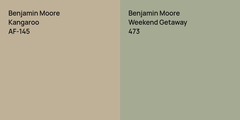 Benjamin Moore Kangaroo vs. Benjamin Moore Weekend Getaway