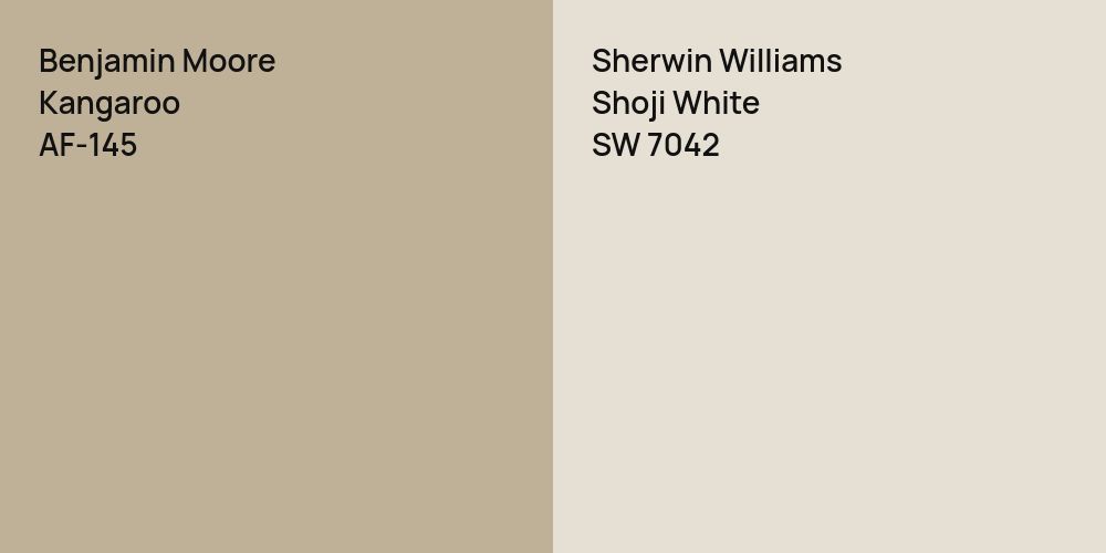 Benjamin Moore Kangaroo vs. Sherwin Williams Shoji White