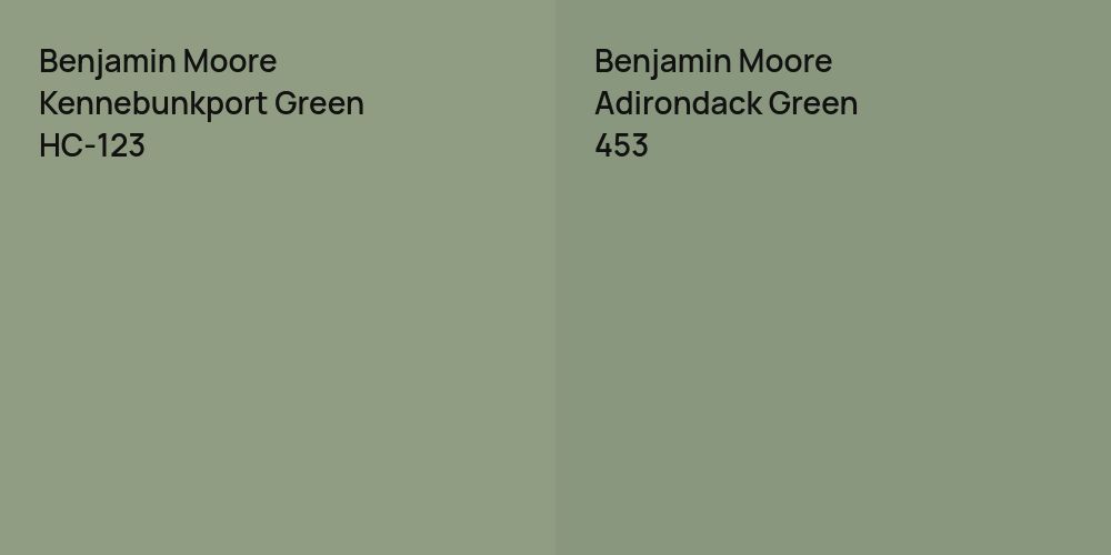 Benjamin Moore Kennebunkport Green vs. Benjamin Moore Adirondack Green