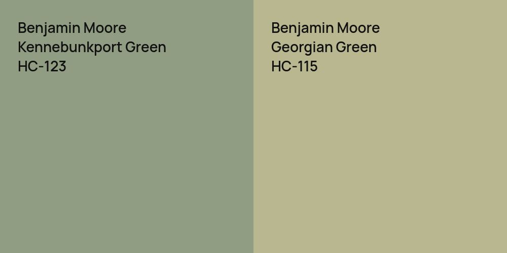 Benjamin Moore Kennebunkport Green vs. Benjamin Moore Georgian Green