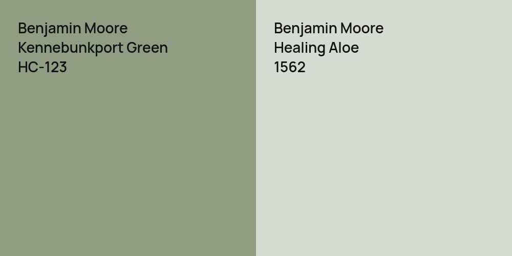 Benjamin Moore Kennebunkport Green vs. Benjamin Moore Healing Aloe