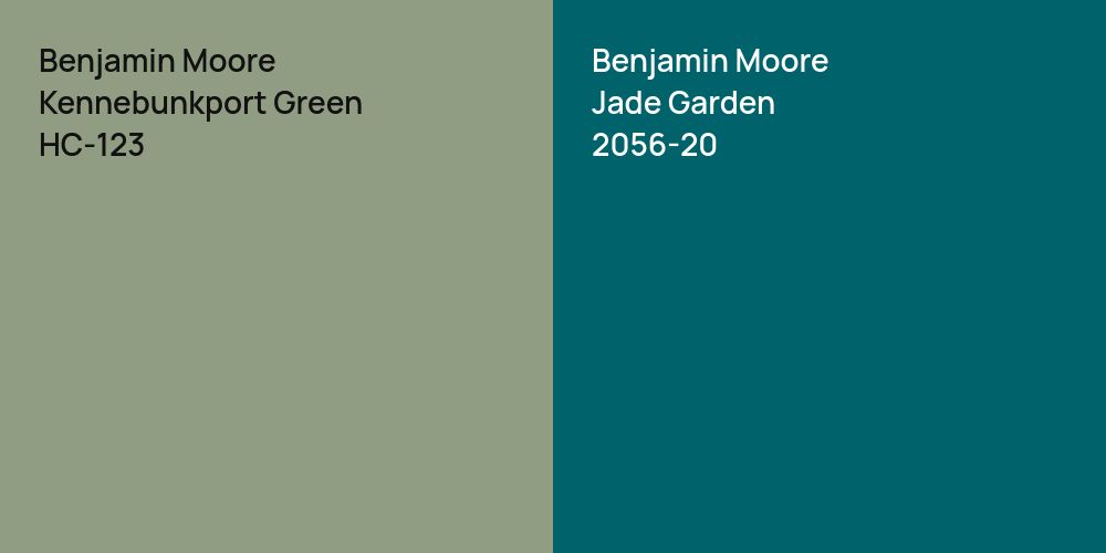 Benjamin Moore Kennebunkport Green vs. Benjamin Moore Jade Garden