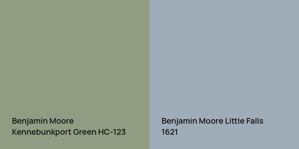 Benjamin Moore Kennebunkport Green vs. Benjamin Moore Little Falls