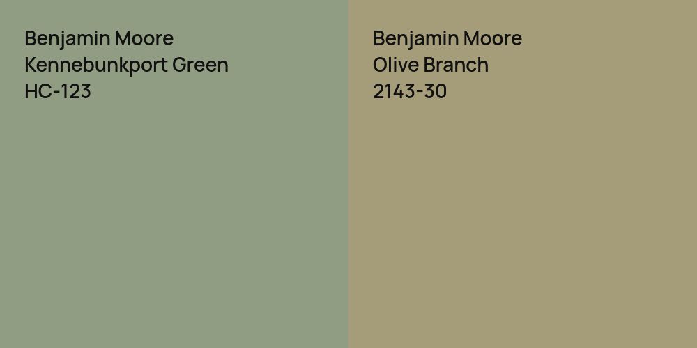 Benjamin Moore Kennebunkport Green vs. Benjamin Moore Olive Branch