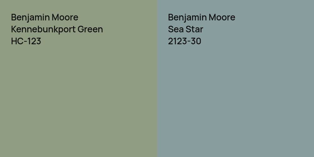 Benjamin Moore Kennebunkport Green vs. Benjamin Moore Sea Star