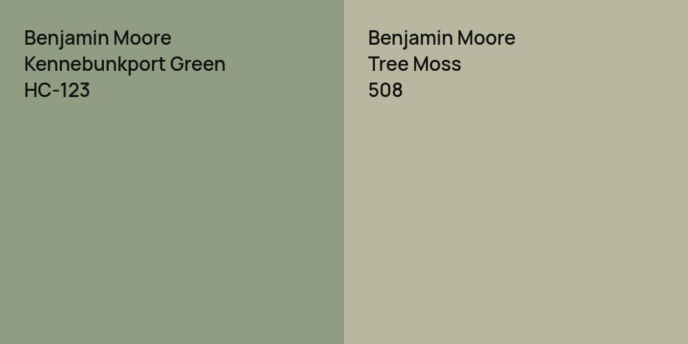 Benjamin Moore Kennebunkport Green vs. Benjamin Moore Tree Moss