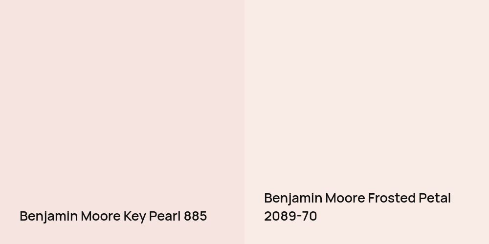 Benjamin Moore Key Pearl vs. Benjamin Moore Frosted Petal