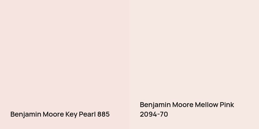 Benjamin Moore Key Pearl vs. Benjamin Moore Mellow Pink