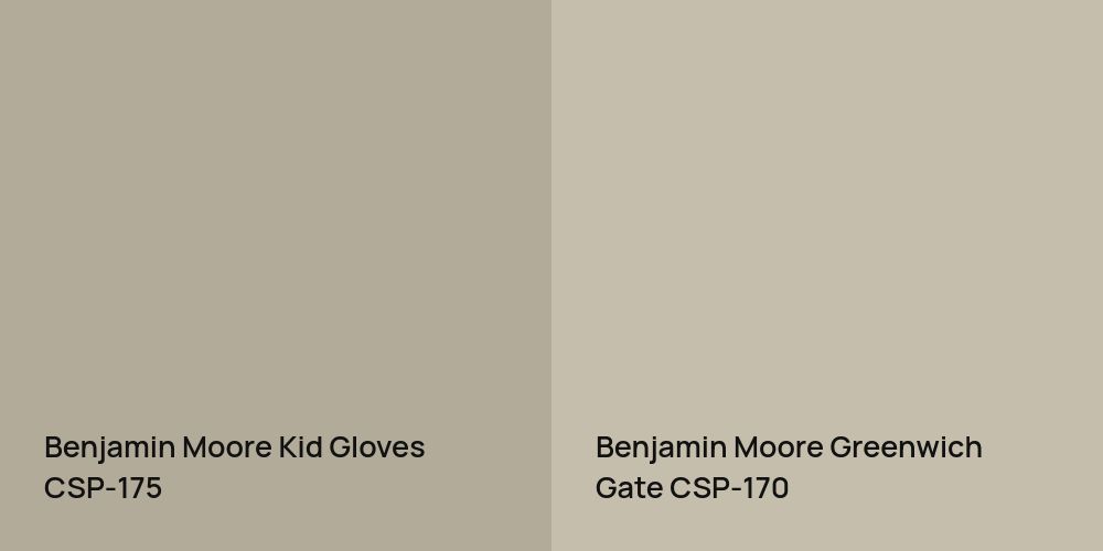 Benjamin Moore Kid Gloves vs. Benjamin Moore Greenwich Gate