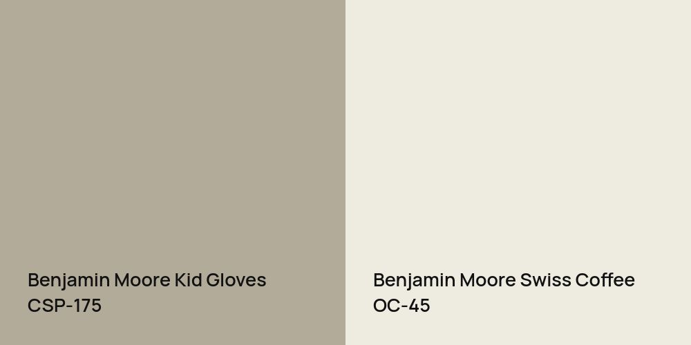 Benjamin Moore Kid Gloves vs. Benjamin Moore Swiss Coffee