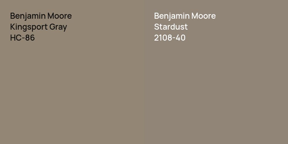 Benjamin Moore Kingsport Gray vs. Benjamin Moore Stardust