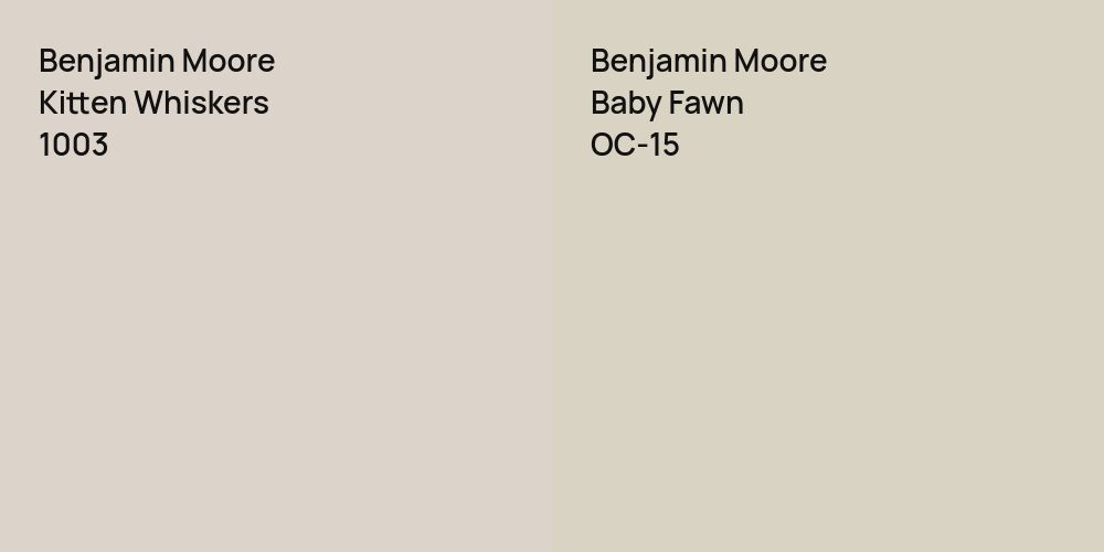 Benjamin Moore Kitten Whiskers vs. Benjamin Moore Baby Fawn