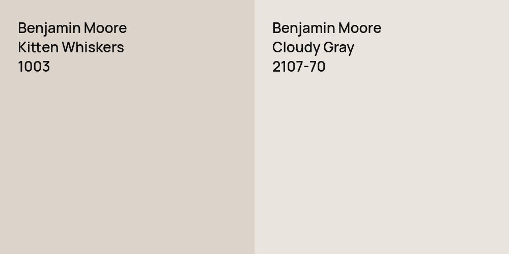 Benjamin Moore Kitten Whiskers vs. Benjamin Moore Cloudy Gray