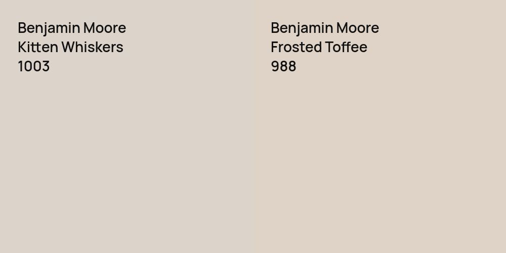 Benjamin Moore Kitten Whiskers vs. Benjamin Moore Frosted Toffee