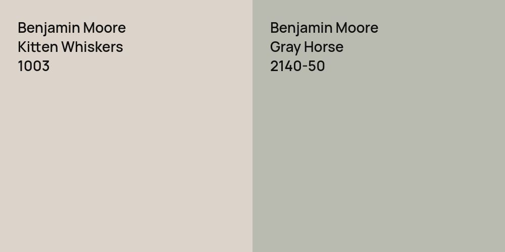 Benjamin Moore Kitten Whiskers vs. Benjamin Moore Gray Horse