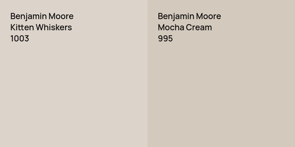 Benjamin Moore Kitten Whiskers vs. Benjamin Moore Mocha Cream