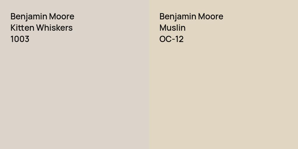 Benjamin Moore Kitten Whiskers vs. Benjamin Moore Muslin