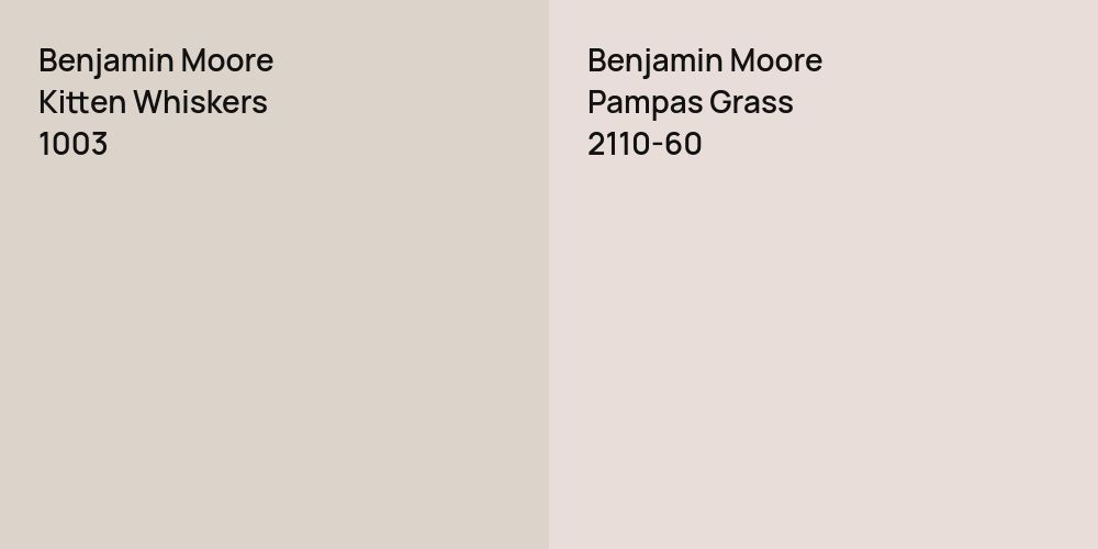 Benjamin Moore Kitten Whiskers vs. Benjamin Moore Pampas Grass