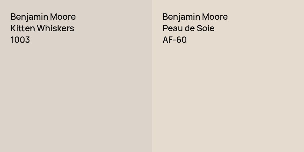 Benjamin Moore Kitten Whiskers vs. Benjamin Moore Peau de Soie