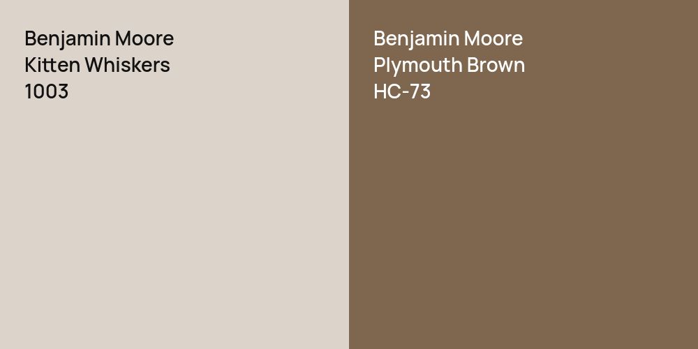 Benjamin Moore Kitten Whiskers vs. Benjamin Moore Plymouth Brown