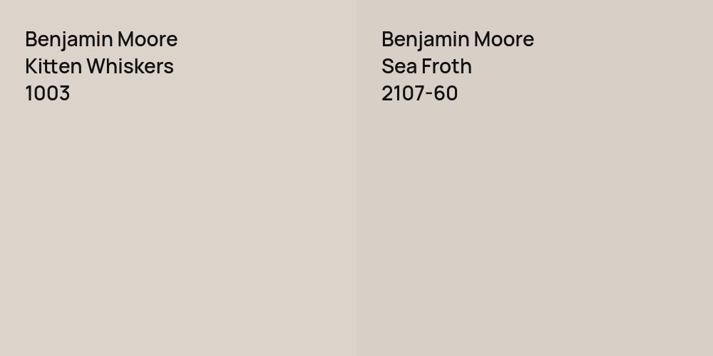 Benjamin Moore Kitten Whiskers vs. Benjamin Moore Sea Froth